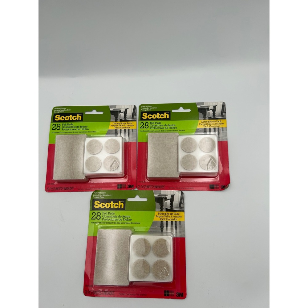 Scotch Felt Pads Furniture Protectors Beige Lot of 3 Packs 84 Total Pieces NWT